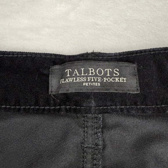 Talbots Velvet Pants Womens 8P Black Flawless Five Pocket Straight Curvy - Picture 6 of 11